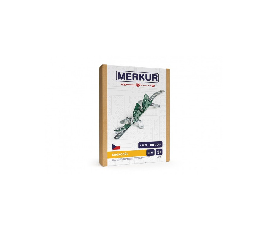 Stavebnice MERKUR Krokodýl mini 34ks v krabici 13x18,5x3cm