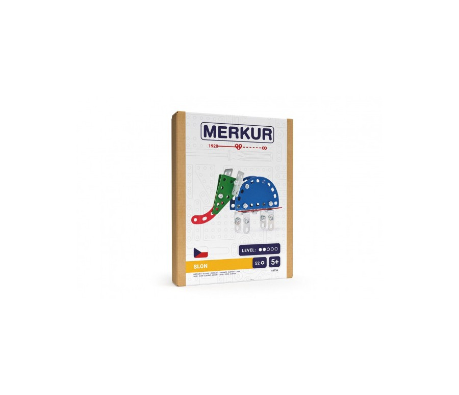 Stavebnice MERKUR Slon mini 52ks v krabici 13x18,5x3cm Stavebnice MERKUR Slon mini 52ks v krabici 13x18,5x3cm