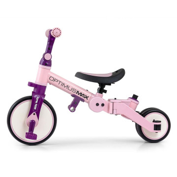 Dětská tříkolka 5v1 Milly Mally Optimus Max s vodící tyčí pink