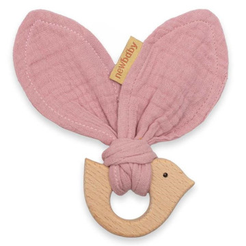 Dětské kousátko s ptáčkem New Baby Bird pink, Růžová