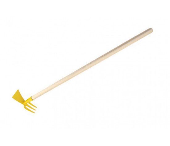Motyka/Motyčka oboustranná žlutá s násadou kov/dřevo 80cm nářadí