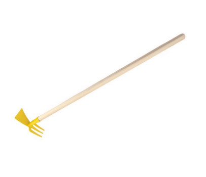 Motyka/Motyčka oboustranná žlutá s násadou kov/dřevo 80cm nářadí