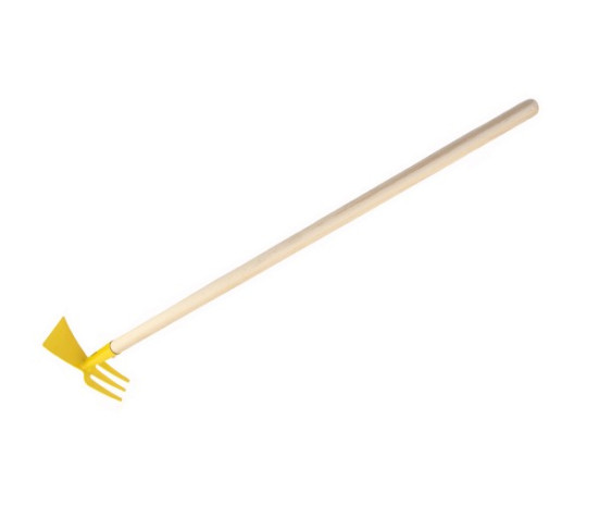 Motyka/Motyčka oboustranná žlutá s násadou kov/dřevo 80cm nářadí