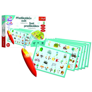 Malý objevitel Předškolákův svět + kouzelná tužka edukační společenská hra v krabici 33x23x6cm