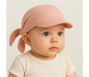 Dětský letní mušelínový šátek s kšiltem New Baby pink Dětský letní mušelínový šátek s kšiltem New Baby pink