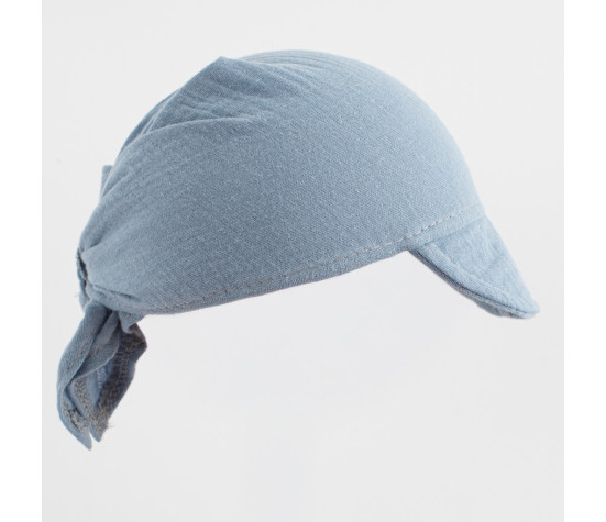 Dětský letní mušelínový šátek s kšiltem New Baby blue