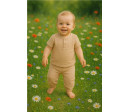 Kojenecká mušelínová souprava tričko a kalhoty New Baby beige