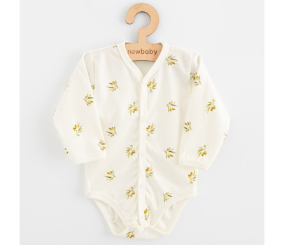 Kojenecké celorozepínací body s dlouhým rukávem z organické bavlny New Baby Olivy
