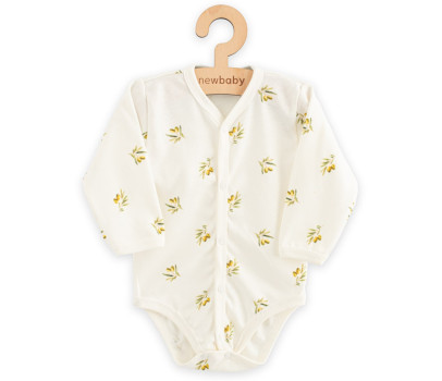 Kojenecké celorozepínací body s dlouhým rukávem z organické bavlny New Baby Olivy