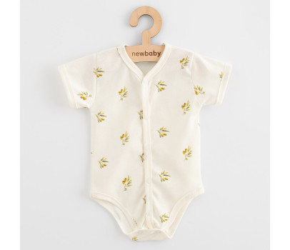 Kojenecké celorozepínací body s krátkým rukávem z organické bavlny New Baby Olivy