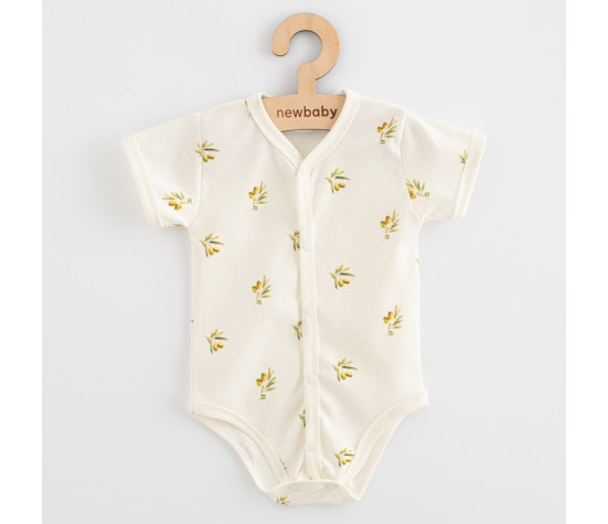 Kojenecké celorozepínací body s krátkým rukávem z organické bavlny New Baby Olivy