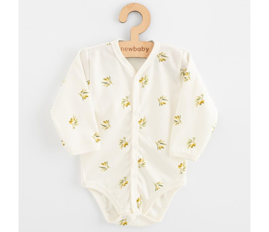 Kojenecké celorozepínací body s dlouhým rukávem z organické bavlny New Baby Olivy
