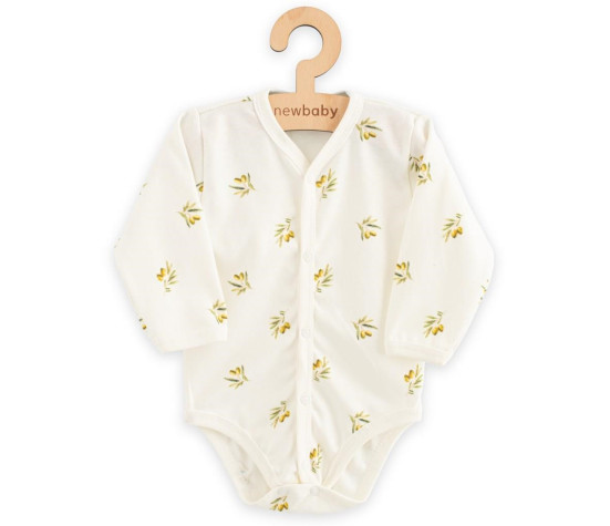 Kojenecké celorozepínací body s dlouhým rukávem z organické bavlny New Baby Olivy