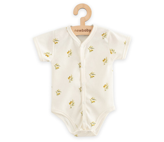 Kojenecké celorozepínací body s krátkým rukávem z organické bavlny New Baby Olivy