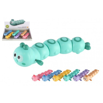 Červík/housenka vrtící plast 15cm na klíček 6 barev 6ks v boxu