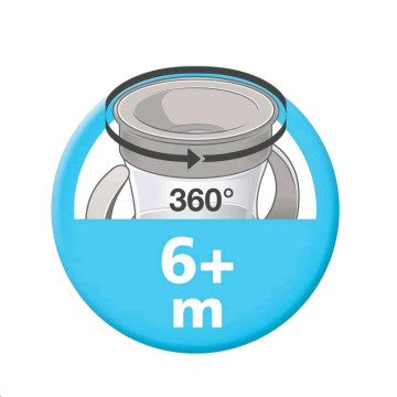 Dětský hrníček Mini Cups NUK 360° s víčkem neutral