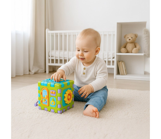 Hrající interaktivní skládací kostka Baby Mix