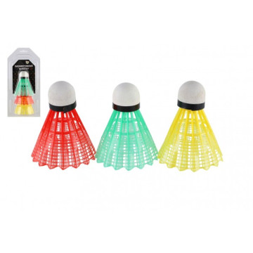Míčky/Košíčky na badminton barevné 3ks plast v blistru 11x21cm