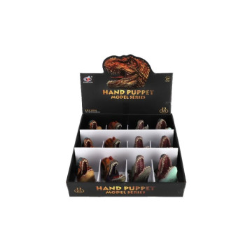 Maňásek hlava dinosaura guma 5x10cm mix druhů 12ks v boxu