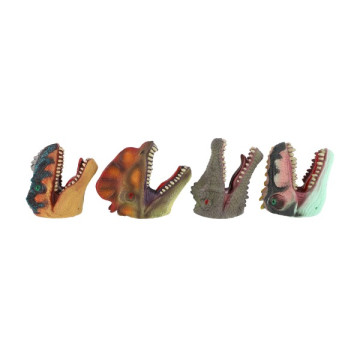 Maňásek hlava dinosaura guma 5x10cm mix druhů 12ks v boxu