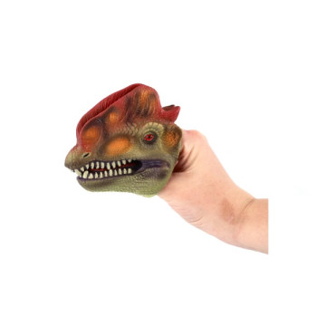 Maňásek hlava dinosaura guma 5x10cm mix druhů 12ks v boxu