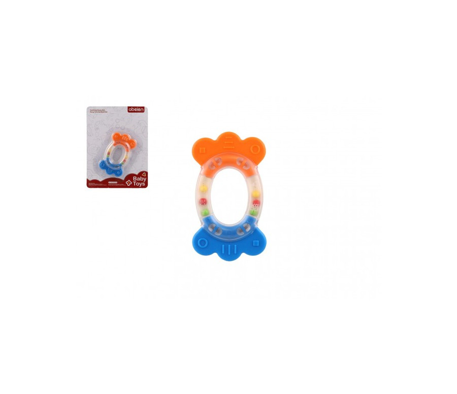 Chrastítko/Kousátko ovál plast/silikon 11cm na kartě 0m+ Chrastítko/Kousátko ovál plast/silikon 11cm na kartě 0m+