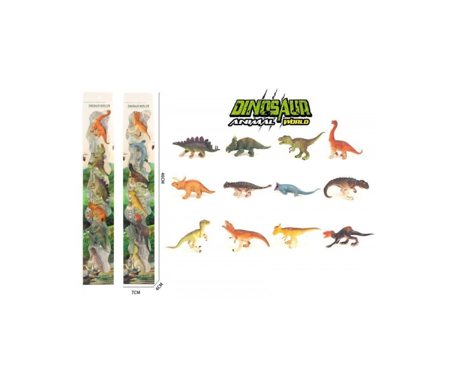 Dinosaurus 6 ks plast 2 druhy v blistru 7x43cm Dinosaurus 6 ks plast 2 druhy v blistru 7x43cm