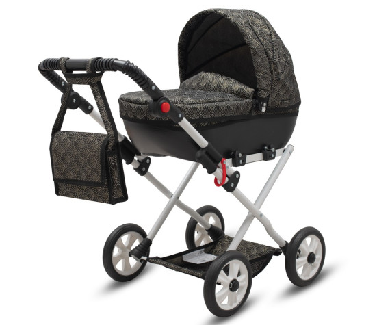 Luxusní dětský kočárek pro panenky New Baby COMFORT zlato černý