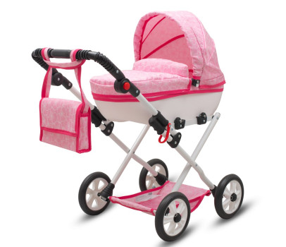 Luxusní dětský kočárek pro panenky New Baby COMFORT růžový