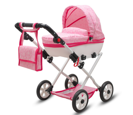Luxusní dětský kočárek pro panenky New Baby COMFORT růžový