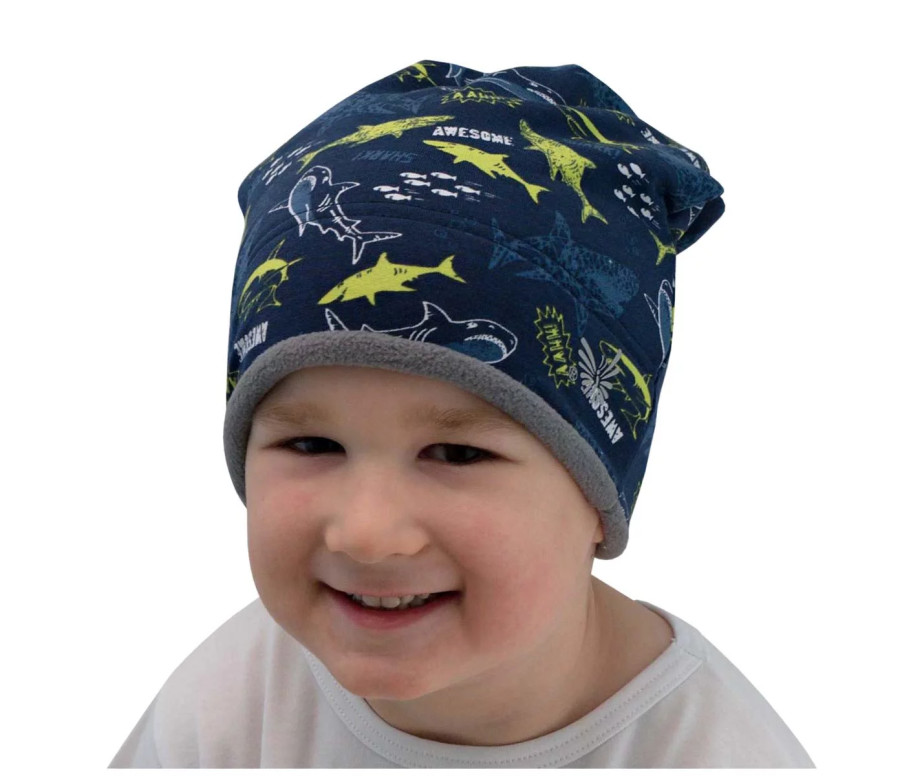 ESITO | Zimní čepice spadená Shark - modrá / 42