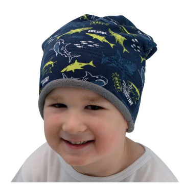 ESITO | Zimní čepice spadená Shark - modrá / 42