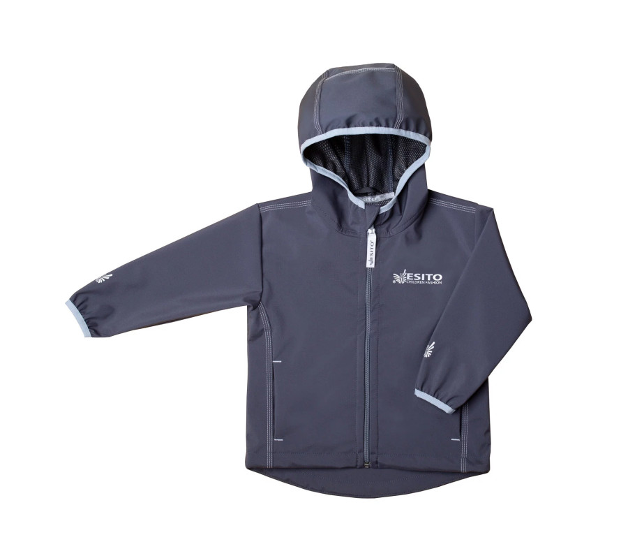 ESITO | Dětská letní softshellová bunda Mono Grey - šedá / 80