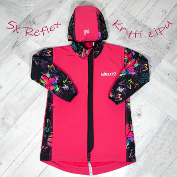 ESITO | Dívčí softshellový kabát Motýl - růžová / 92