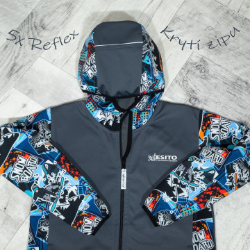 ESITO | Dětská softshellová bunda Snowboard - šedá / 116