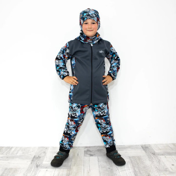 ESITO | Rostoucí softshellové kalhoty Snowboard - šedá / 116