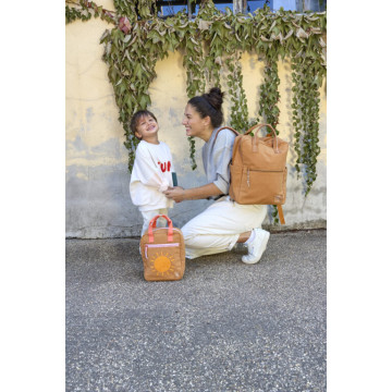 Green Label Little One & Me Square Backpack Big Gots caramel