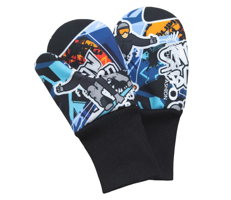 ESITO | Palcové rukavice softshell Snowboard - šedá / 1 - 2 roky