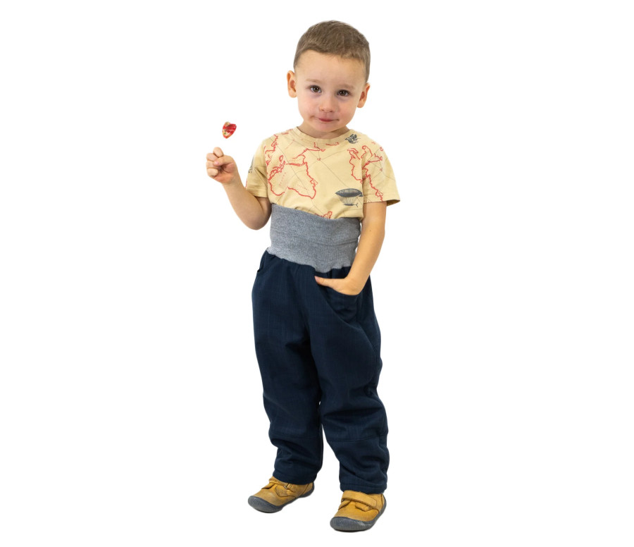ESITO | Dětské softshellové oteplovačky Lamb Navy blue - navy blue / 146
