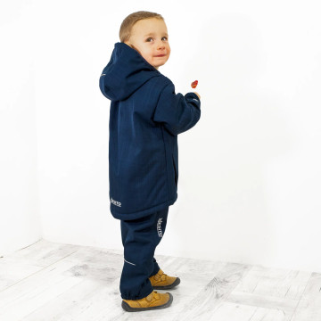 ESITO | Dětské softshellové oteplovačky Lamb Navy blue - navy blue / 146