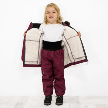 ESITO | Dětské softshellové oteplovačky Lamb Fuchsie - fuchsiová / 86