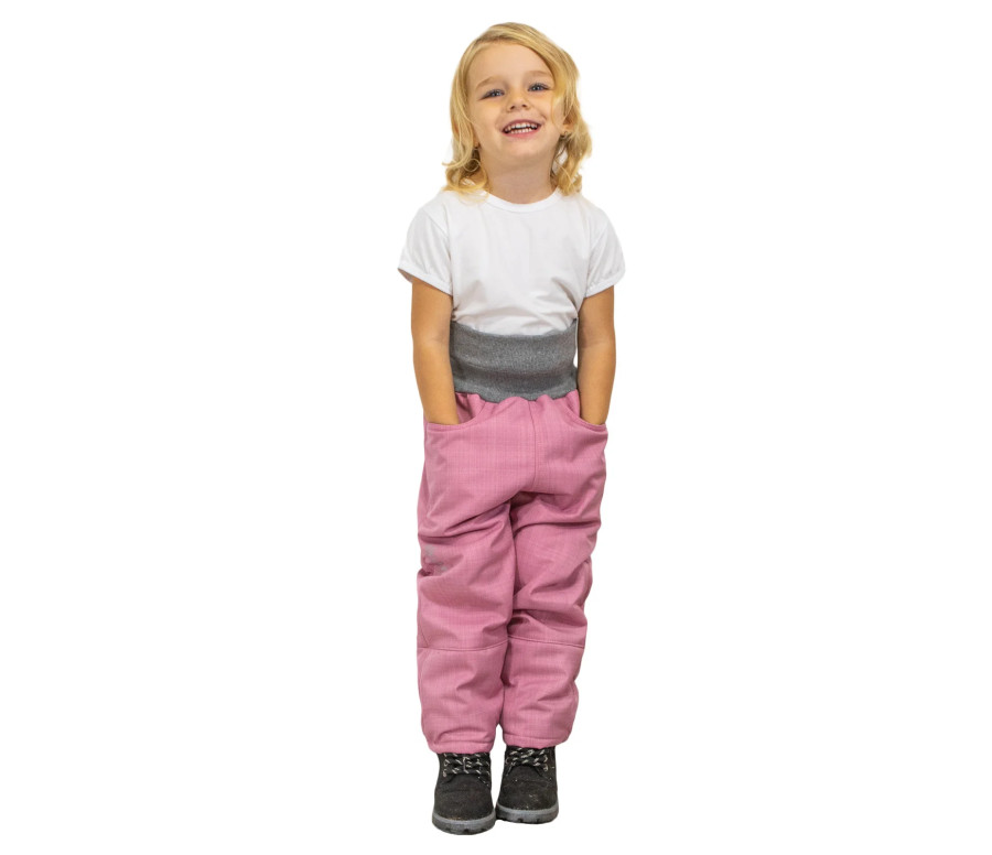 ESITO | Dětské softshellové oteplovačky Antique pink - antique pink / 86