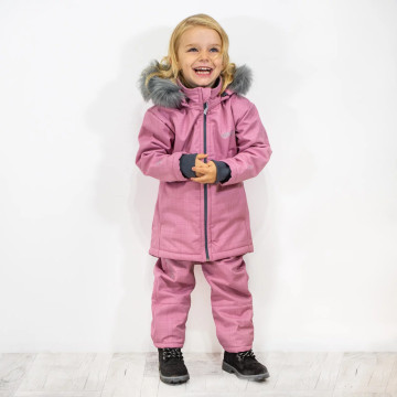 ESITO | Dětské softshellové oteplovačky Antique pink - antique pink / 86