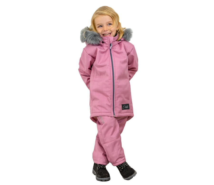 ESITO | Dívčí zimní softshellový kabát s beránkem Antique pink - antique pink / 86