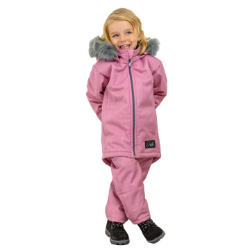 ESITO | Dívčí zimní softshellový kabát s beránkem Antique pink - antique pink / 86