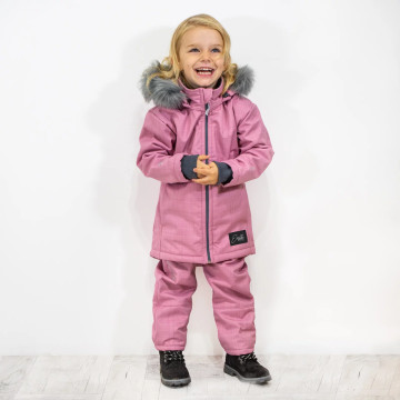 ESITO | Dívčí zimní softshellový kabát s beránkem Antique pink - antique pink / 86