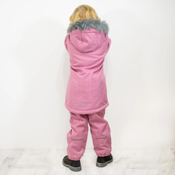 ESITO | Dívčí zimní softshellový kabát s beránkem Antique pink - antique pink / 86