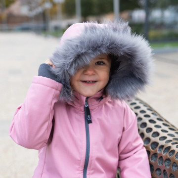 ESITO | Dívčí zimní softshellový kabát s beránkem Antique pink - antique pink / 86