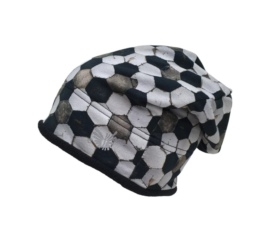 ESITO | Dětská zimní čepice spadená Mozaika black - černá / 42