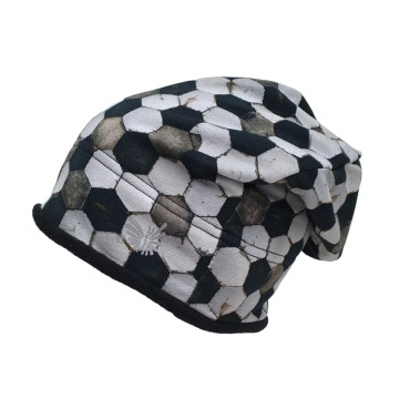 ESITO | Dětská zimní čepice spadená Mozaika black - černá / 42